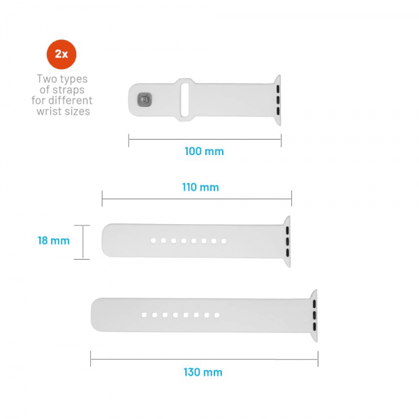 Fixed Apple Watch 38/40/41/42mm Armbånd Silicone Sporty Strap Hvit