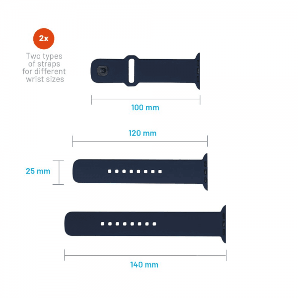 Fixed Apple Watch Ultra 1/2 49mm Armbånd Silicone Sporty Strap Blå