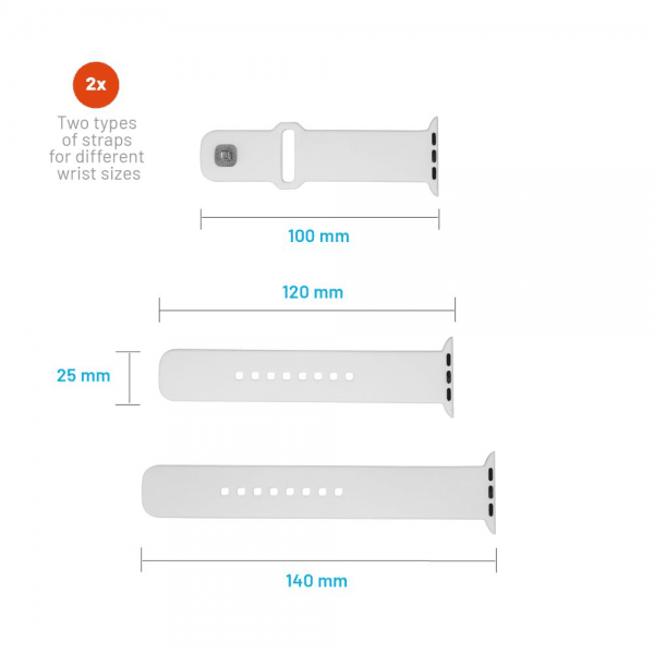 Fixed Apple Watch Ultra 1/2 49mm Armbånd Silicone Sporty Strap Hvit