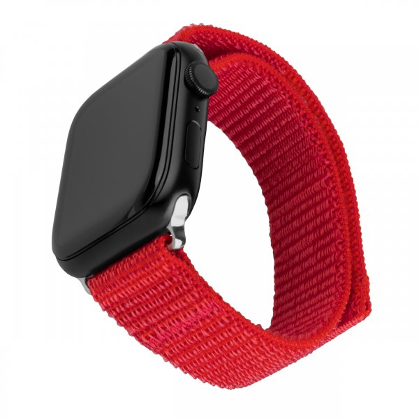 Fixed Apple Watch 44/45/46mm Armbånd Nylon Sporty Strap Rød