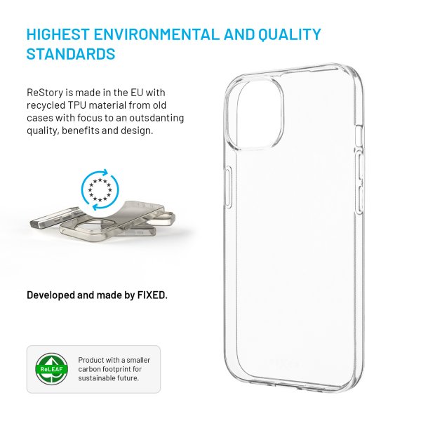 Fixed iPhone 14/iPhone 15 Deksel ReStory Transparent