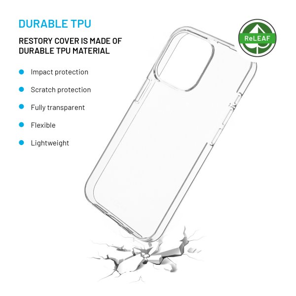 Fixed iPhone 15 Pro Deksel ReStory Transparent