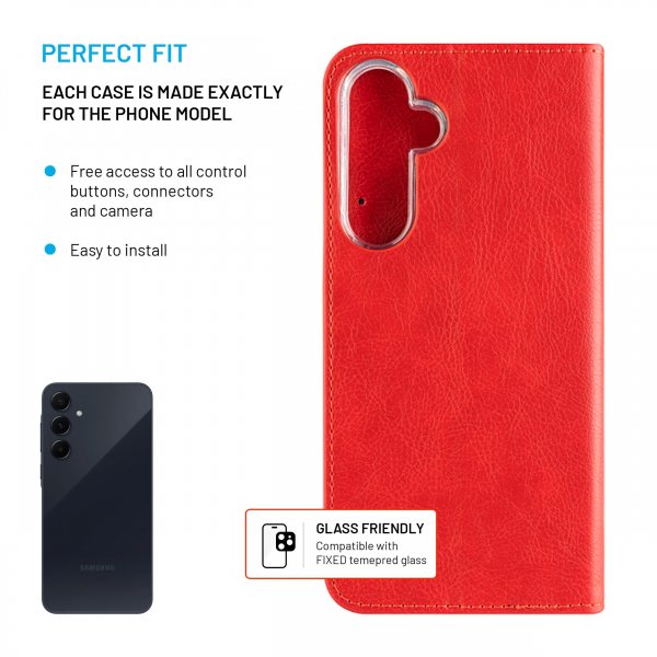 Fixed Samsung Galaxy A55 Etui Opus Book Rød