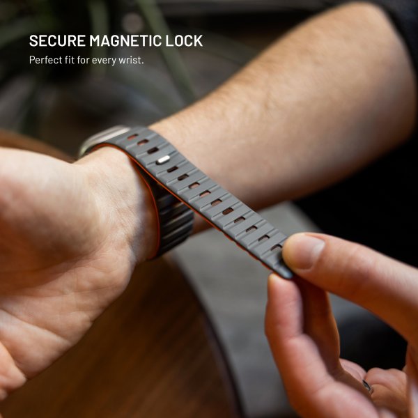 Fixed Apple Watch 42/44/45/46mm Armbånd Silicone Magnetic Strap Grå
