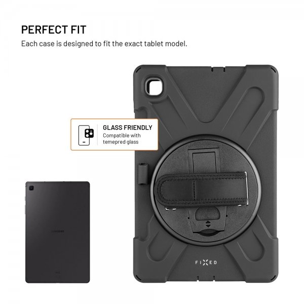 Fixed Samsung Galaxy Tab S6 Lite Deksel Rugged Tablet Case Svart