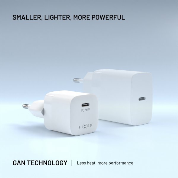 Fixed Lader Mini PD 30W GaN USB-C Hvit