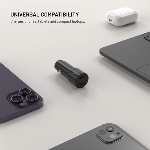 Fixed Mobillader til bil PD 65 2xUSB-C 65W
