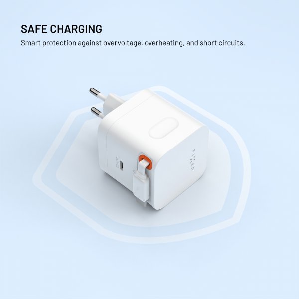 Fixed GaN65 Lader med forlengbar USB-C-kabel 65 W