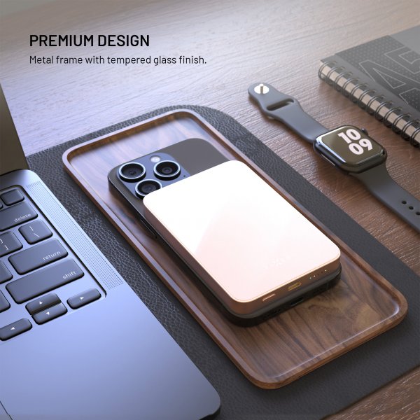Fixed MagSafe Powerbank MagZen 5 Crystal Qi2 Rosa