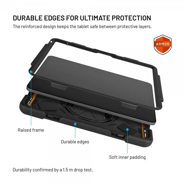 Fixed Samsung Galaxy Tab A11 Plus Deksel Rugged Tablet Case Svart