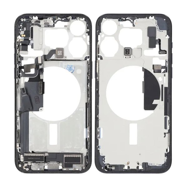 Midtramme med smådeler for iPhone 15 Pro Max - Blå Titan OEM