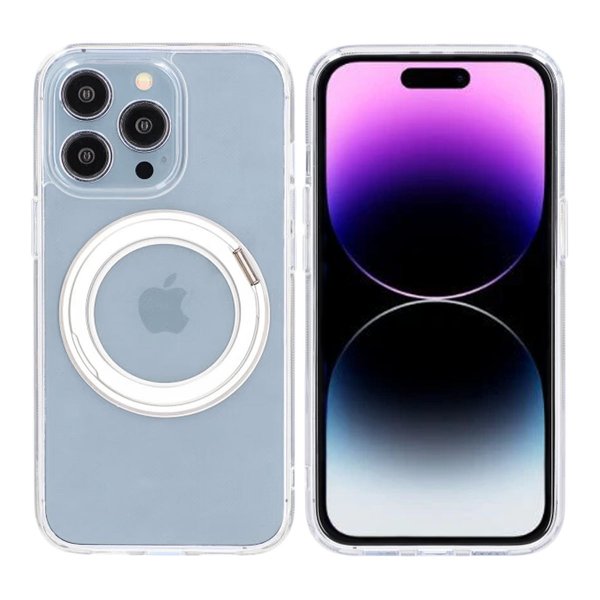iPhone 14 Pro Max Deksel Roterbart Stativ Transparent