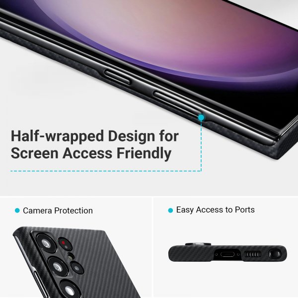 Pitaka Samsung Galaxy S23 Ultra Deksel MagEZ Case 3 Black/Grey Twill