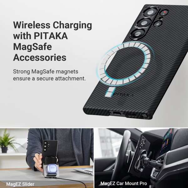 Pitaka Samsung Galaxy S23 Ultra Deksel MagEZ Case 3 Black/Grey Twill