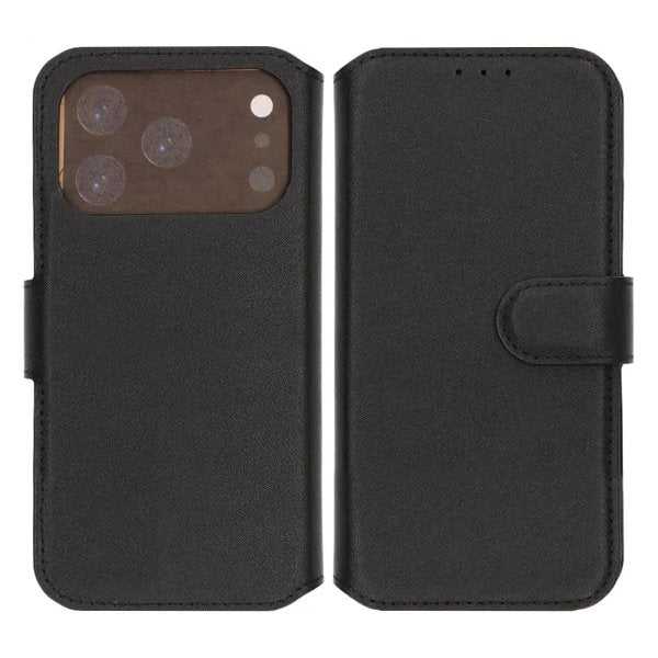 Rvelon iPhone 17 Pro Etui Ekte Skinn Svart