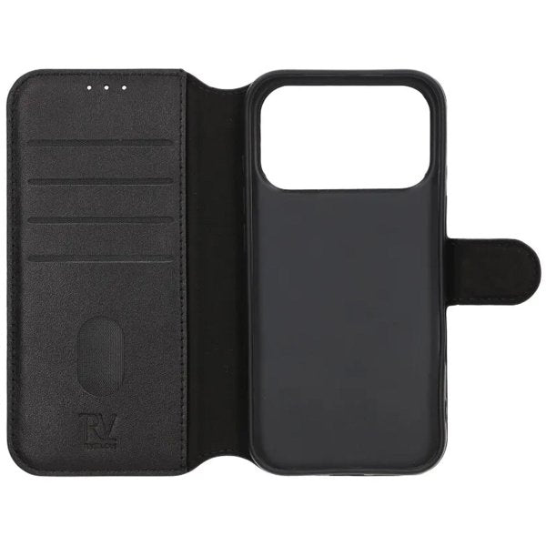 Rvelon iPhone 17 Pro Max Etui Ekte Skinn Svart