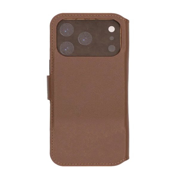 Rvelon iPhone 17 Pro Etui Ekte Skinn Brun