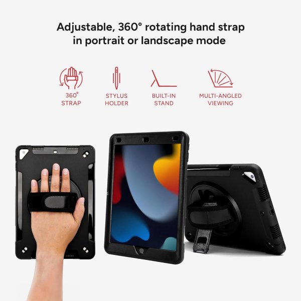 Zagg iPad 10.2 (gen 7/8/9) Deksel Rugged Tablet Case Svart