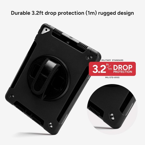 Zagg iPad 10.2 (gen 7/8/9) Deksel Rugged Tablet Case Svart