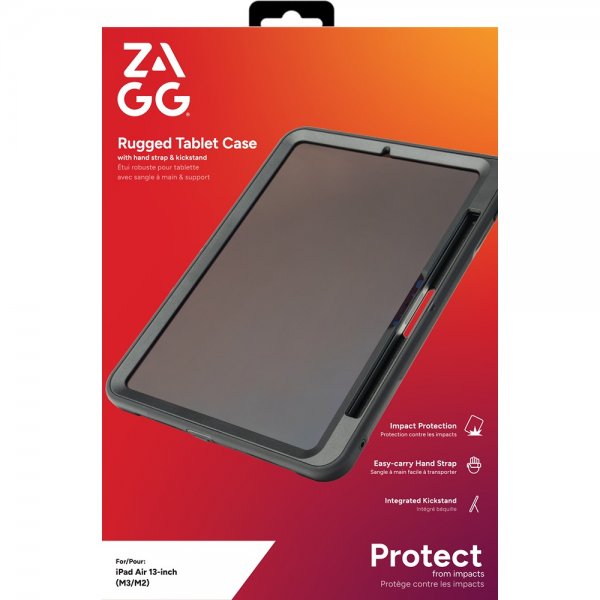 Zagg iPad Air 13 (M2/M3) Deksel Rugged Tablet Case Svart
