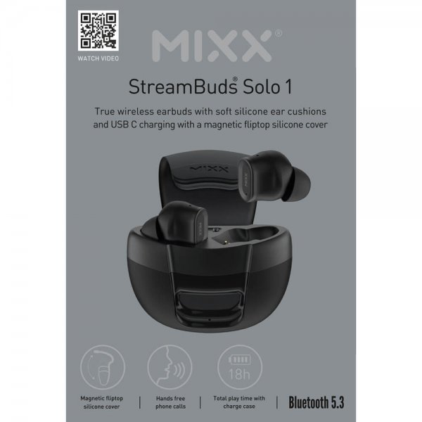 Mixx Hodetelefoner StreamBuds Solo 1 TWS Svart