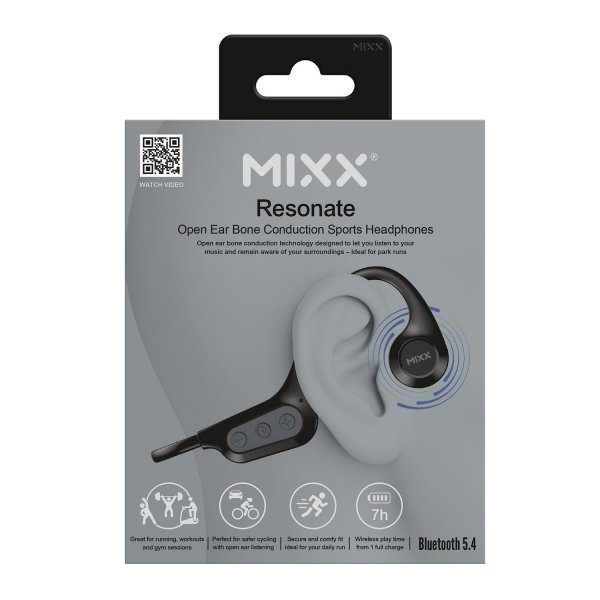 Mixx Trådløse Hodetelefoner Resonate Bone Conduction Svart