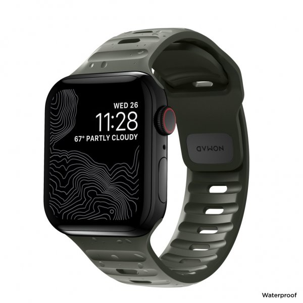 Nomad Apple Watch 44/45/46mm/Apple Watch Ultra Armbånd Sport Band Ash Green