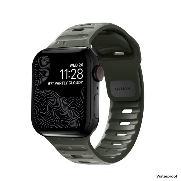 Nomad Apple Watch 38/40/41/42mm Armbånd Sport Band Ash Green