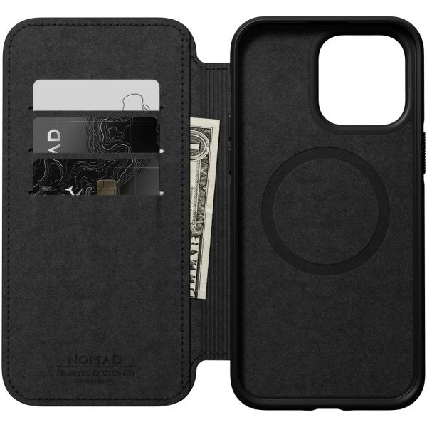 Nomad iPhone 14 Pro Max Etui Modern Leather Folio Horween Svart