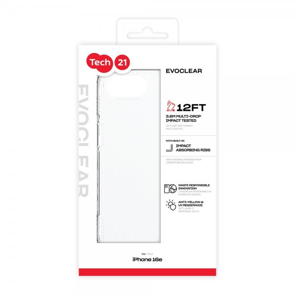 Tech21 iPhone 16e/17e Deksel Evo Clear Transparent