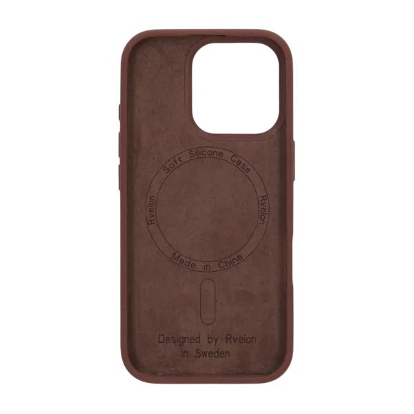 Rvelon iPhone 16 Pro Deksel Silikon MagSafe Brun