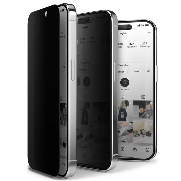 Ringke iPhone 15 Pro Max Skjermbeskytter Privacy Tempered Glass Installation Jig