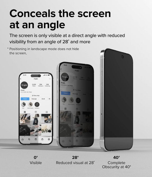 Ringke iPhone 15 Pro Max Skjermbeskytter Privacy Tempered Glass Installation Jig