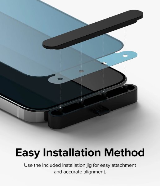 Ringke iPhone 15 Pro Skjermbeskytter Privacy Tempered Glass Installation Jig