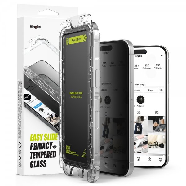 Ringke iPhone 16 Pro Max Skjermbeskytter Easy Slide Privacy 2-pakning