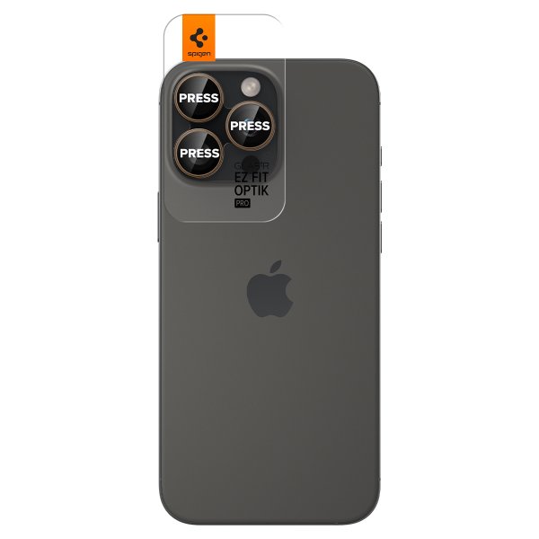 Spigen iPhone 16 Pro/Pro Max/17 Pro/Pro Max Kamerabeskytter GLAS.tR EZ Fit Optik Pro 2-pakning Desert Titanium