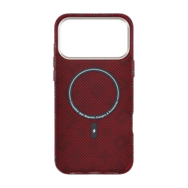 iPhone 17 Pro Deksel Aramidfiber MagSafe Rød