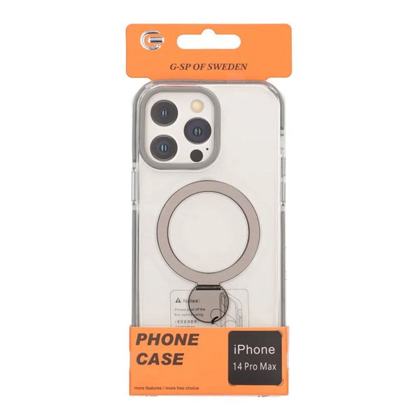 iPhone 14 Pro Max Deksel Ring Stand MagSafe Transparent