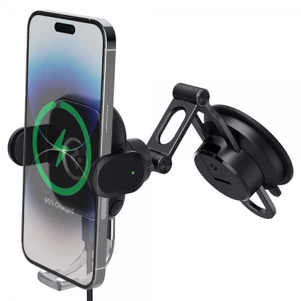 Spigen Mobilholder til bil OneTap Pro Dashboard Mount Charger 15W Svart