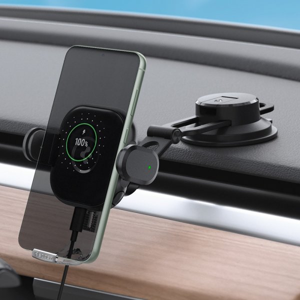 Spigen Mobilholder til bil OneTap Pro Dashboard Mount Charger 15W Svart