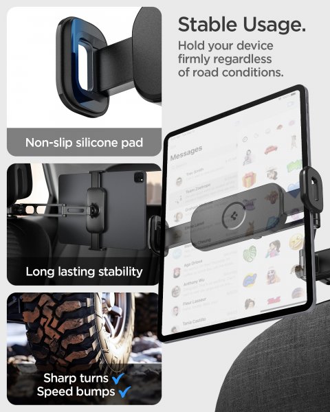 Spigen OneTap Universal Tablet Mount for Car Headrest UTS45 Svart