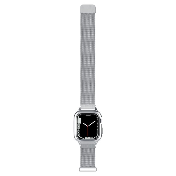 Spigen Apple Watch 45mm Armbånd Metal Fit Pro Sølv