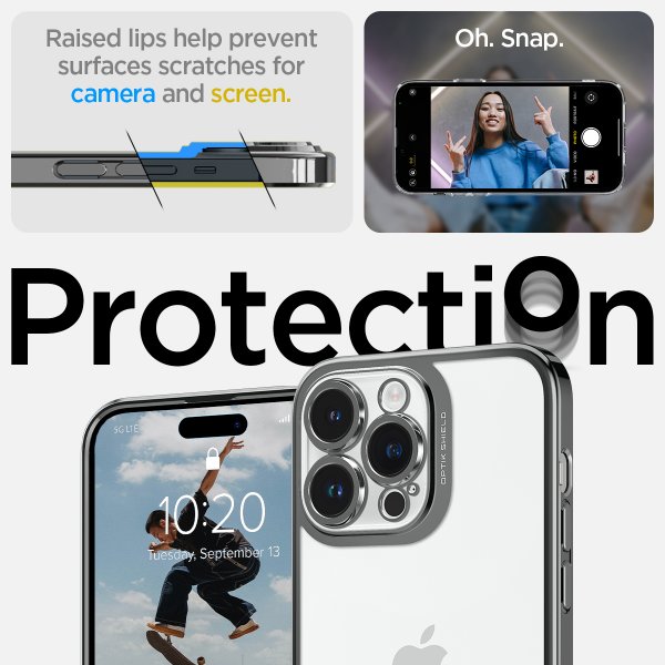 Spigen iPhone 14 Pro Max Deksel Optik Crystal Chrome Gray