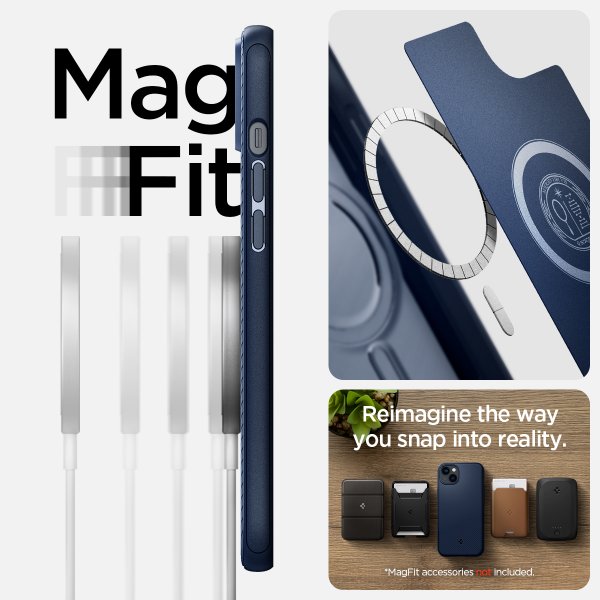 Spigen iPhone 14 Plus Deksel Mag Armor MagFit Navy Blue