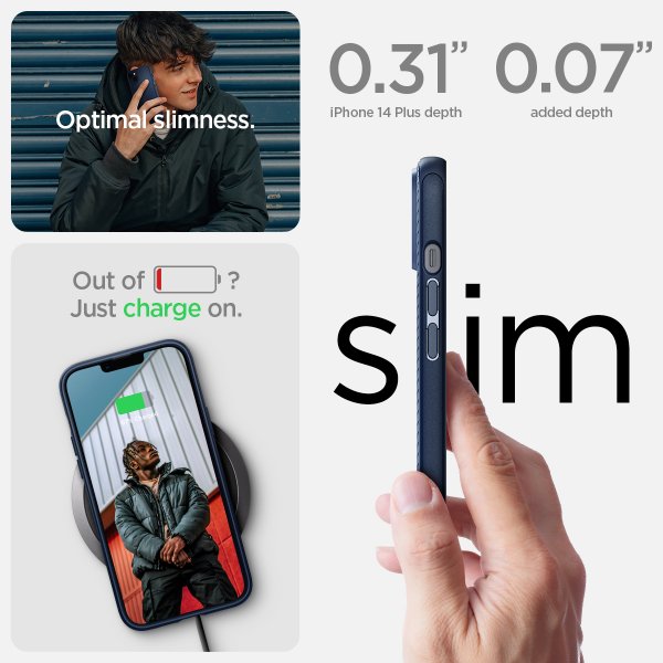 Spigen iPhone 14 Plus Deksel Mag Armor MagFit Navy Blue