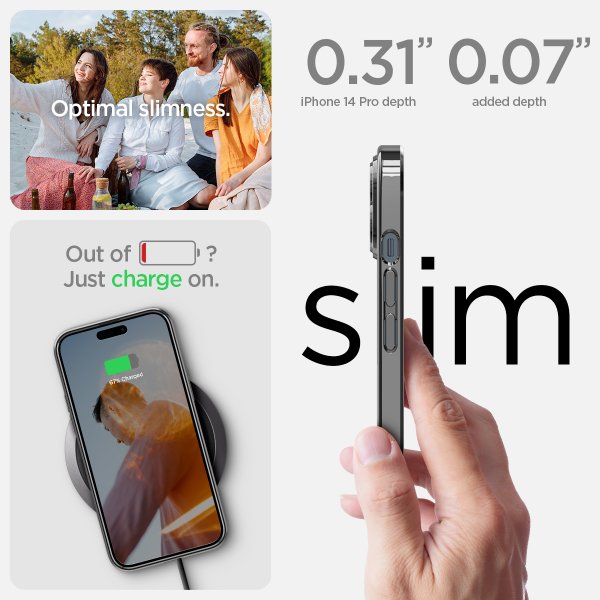 Spigen iPhone 14 Pro Deksel Optik Crystal Chrome Gray