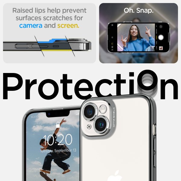 Spigen iPhone 14 Deksel Optik Crystal Chrome Gray