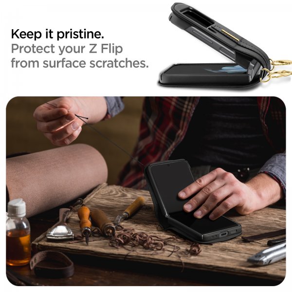 Spigen Samsung Galaxy Z Flip 4 Deksel Lienar Calin Svart
