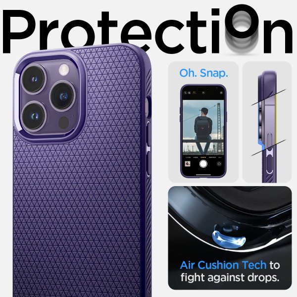 Spigen iPhone 14 Pro Max Deksel Liquid Air Deep Purple