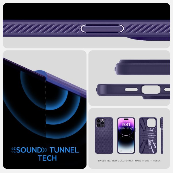 Spigen iPhone 14 Pro Max Deksel Liquid Air Deep Purple